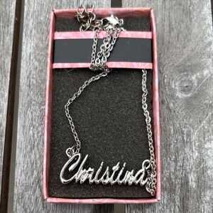 Silver Name Necklace Christina